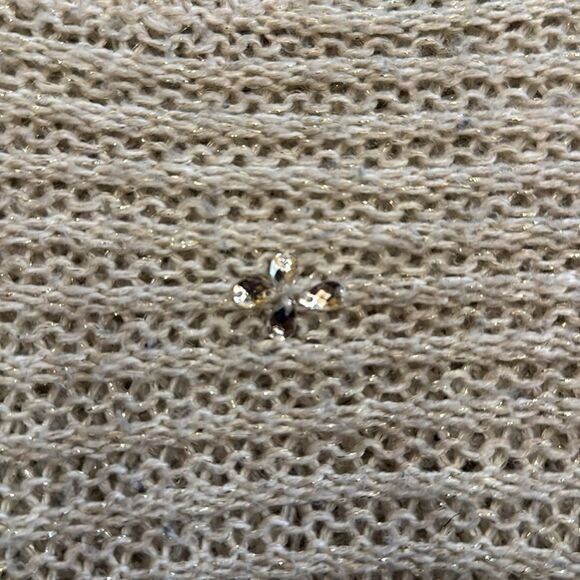 Hollister Sweater gold tan rhinestone gem size Medium - Picture 3 of 5